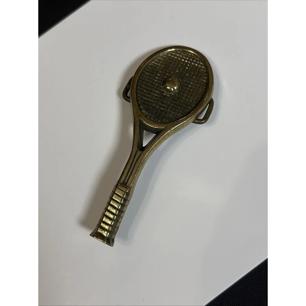 Tennis Racket Baron Belt Buckle Racquet Ball Pickle Sports Vintage Solid Brass